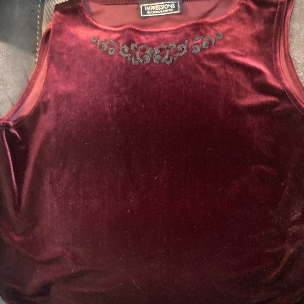 Ladies red velvet top